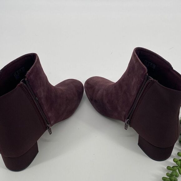 Clarks Collection Comfort Boots Side Zip Chartli Valley Burgundy Bordeaux size 8 - Picture 5 of 10